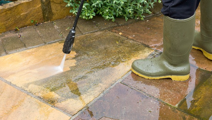 Professional patio and paving pressure washing